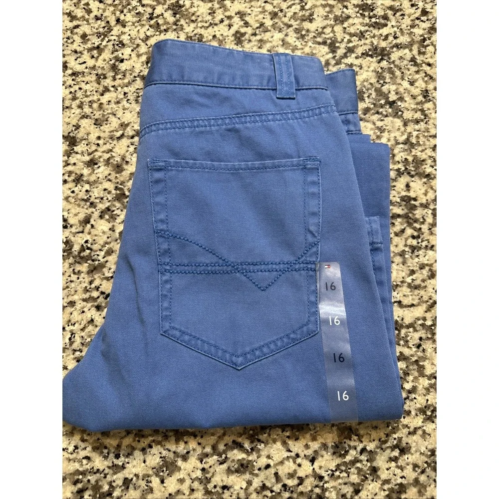 New Tommy Hilfiger Boy's Slim Size 16 Blue 100% Cotton Pants/Jeans Retail‎ $44